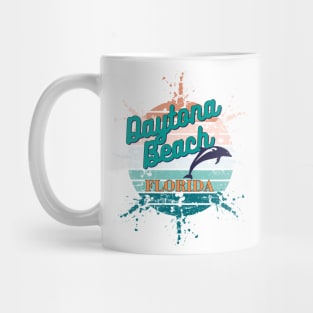 Daytona Beach Florida Exploding Retro Sunset Mug